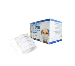 3 Katlı Cerrahi Maske Ağız Yüz Ultrasonik Burun Telli Maske 50 Adet - Diğer