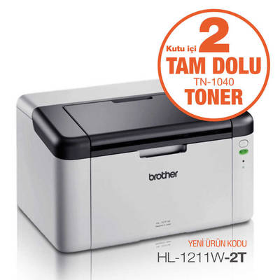 Brother HL-1211w Wifi Mono Laser Printers 2 Tam Toner Gifted - 1