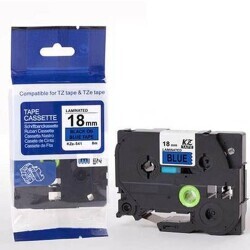 Brother P-Touch TZE-541 Muadil Cyan Üzerine Black Printer Label 18mm x 8m - BROTHER