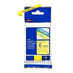 Brother P-Touch TZe-611 Muadil Yellow üzerine Black Printer Label 6mm x 8m - BROTHER