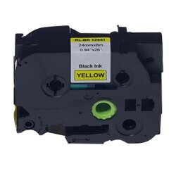 Brother P-Touch TZE-651 Muadil Yellow Üzerine Black Printer Label 24mm x 8m - BROTHER