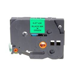 Brother P-Touch TZE-731 Muadil Yeşil Üzerine Black Printer Label 12mm x 8m - 1