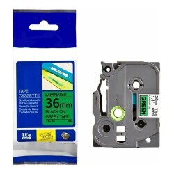 Brother P-Touch TZE-761 Muadil Yeşil Üzerine Black Printer Label 36mm x 8m - BROTHER