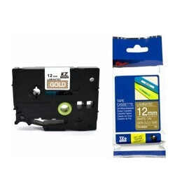 Brother P-Touch TZE-835 Muadil Gold Üzerine White Printer Label 12mm x 8m - BROTHER