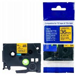 Brother P-Touch TZE-861 Muadil Gold Üzerine Black Printer Label 36mm x 8m - 1