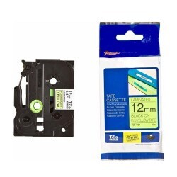 Brother P-Touch TZE-C31 Muadil Fosforlu Yellow Üzerine Black Printer Label 12mm x 8m - BROTHER