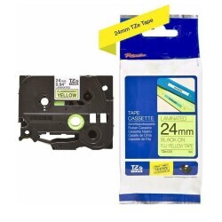 Brother P-Touch TZE-C51 Muadil Fosforlu Yellow Üzerine Black Printer Label 24mm x 8m - BROTHER