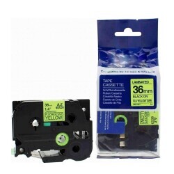 Brother P-Touch TZE-C61 Muadil Fosforlu Yellow Üzerine Black Printer Label 36mm x 8m - BROTHER