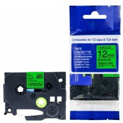 Brother P-Touch TZE-D31 Muadil Fosforlu Yeşil Üzerine Black Printer Label 12mm x 8m - BROTHER