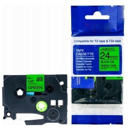 Brother P-Touch TZE-D51 Muadil Fosforlu Yeşil Üzerine Black Printer Label 24mm x 8m - BROTHER