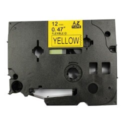 Brother P-Touch TZE-FX641 Muadil Yellow Üzerine Black Esnek Printer Label 18mm x 8m - BROTHER