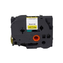Brother P-Touch TZE-FX651 Muadil Yellow Üzerine Black Esnek Printer Label 24mm x 8m - BROTHER