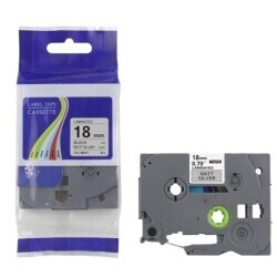 Brother P-Touch TZE-M941 Muadil Mat Silver Üzerine Black Printer Label Güçlü Yapışkanlı 18mm x 8m - BROTHER