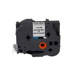 Brother P-Touch TZE-M961 Muadil Mat Silver Üzerine Black Printer Label Güçlü Yapışkanlı 36mm x 8m - BROTHER