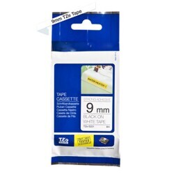 Brother P-Touch TZE-S221 Muadil White Üzerine Black Güçlü Yapışkanlı Printer Label 9mm x 8m - BROTHER