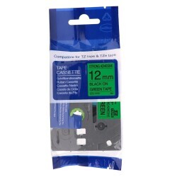 Brother P-Touch TZE-S731 Muadil Yeşil Üzerine Black Güçlü Yapışkanlı Printer Label 12mm x 8m - BROTHER