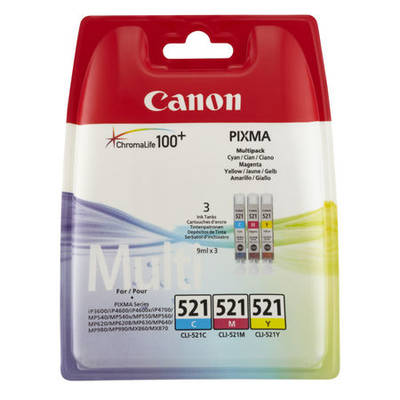 Canon CLI-521/2934B010 Renkli Orjinal Kartuş Avantaj Paketi