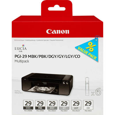 Canon PGI-29/4868B018 MBK/PBK/DGY/GY/LGY Orjinal Kartuş Paketi