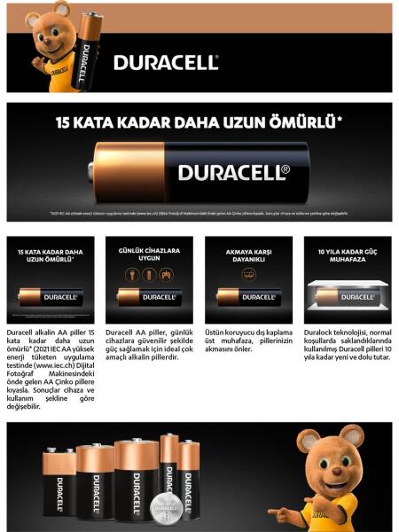 Duracell AA10 Alkalin Kalem Pil 10’lu Avantaj Paketi – Uzun Ömürlü & Yüksek Performans - 2
