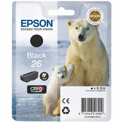 Epson 26-T2601-C13T26014020 Siyah Orjinal Kartuş