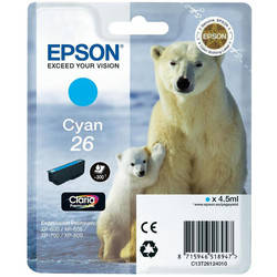 Epson 26-T2612-C13T26124020 Cyan Original Cartridge - 1