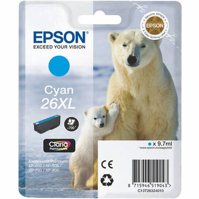 Epson 26XL-T2632-C13T26324020 Cyan Original Cartridge - 1