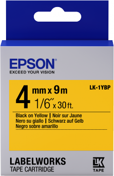 Epson C53S651002 (LK-1YBP) Sarı Üzerine Siyah Orjinal Etiket Şeridi - 1
