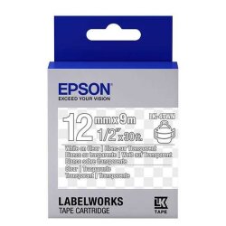 Epson C53S654013 (LK-4TWN) Transparan Üzerine Beyaz Orjinal Etiket Şeridi - EPSON