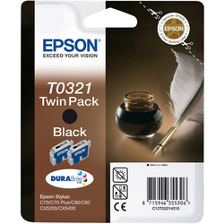 EPSON - Epson T0321-C13T03214220 Siyah Orjinal Kartuş 2Li Paketi