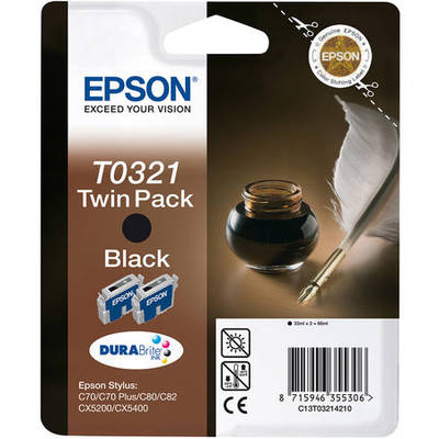 Epson T0321-C13T03214220 Siyah Orjinal Kartuş 2Li Paketi