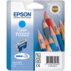 EPSON - Epson T0322-C13T03224020 Mavi Orjinal Kartuş