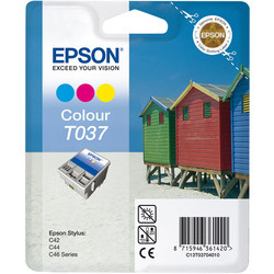 EPSON - Epson T037-C13T03704020 Renkli Orjinal Kartuş
