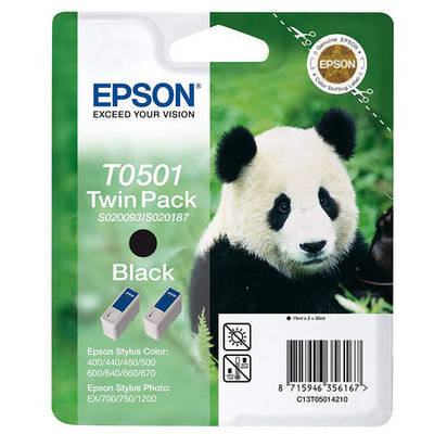 Epson T0501-C13T05014220 Black Original Cartridge 2Li Paketi - 1