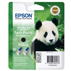 EPSON - Epson T0501-C13T05014220 Siyah Orjinal Kartuş 2Li Paketi