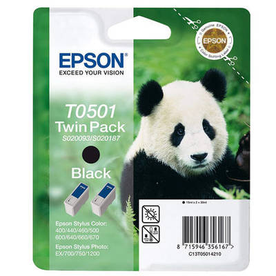 Epson T0501-C13T05014220 Siyah Orjinal Kartuş 2Li Paketi