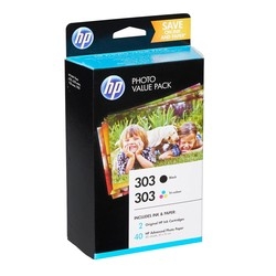 Hp 303-Z4B62EE Siyah ve Renkli Kartuşlu Avantajlı Fotoğraf Paketi - Thumbnail