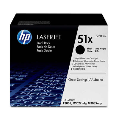 Hp 51X-Q7551XD Orjinal Toner Yüksek Kapasiteli İkili Paket