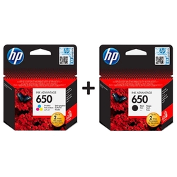 HP - Hp 650 Siyah CZ101AE + HP 650 Renkli CZ102AE Orijinal İkili Kartuş Seti