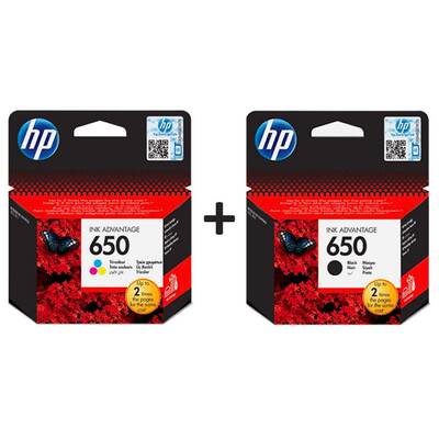 Hp 650 Siyah CZ101AE + HP 650 Renkli CZ102AE Orijinal İkili Kartuş Seti