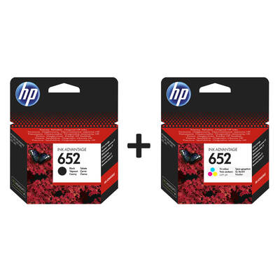 Hp 652-F6V24AE Color Original Cartridge + Hp 652-F6V25AE Black Original Cartridge Seti - 1