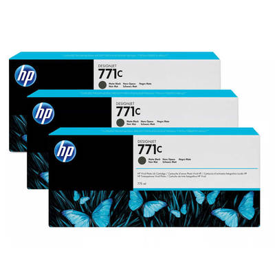 Hp 771c-B6Y31A Mat Black Original Cartridge 3Lü Paket - 1