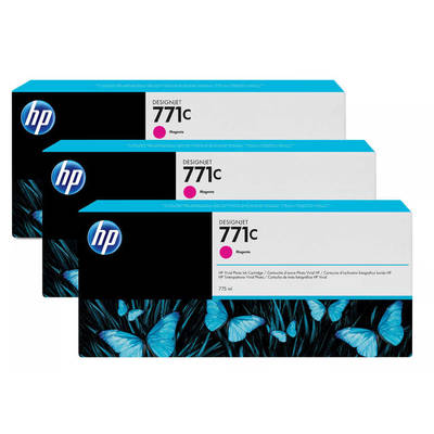 Hp 771c-B6Y33A Magenta Original Cartridge 3Lü Paket - 1