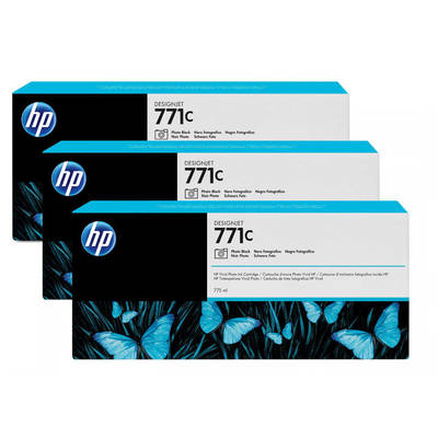 Hp 771c-B6Y37A Foto Black Original Cartridge 3Lü Paket - 1