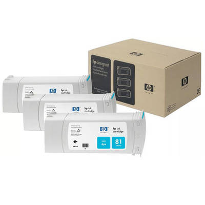 Hp 81-C5067A Cyan Original Cartridge 3Lü Paket - 1