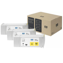 HP - Hp 81-C5069A Sarı Orjinal Kartuş 3Lü Paket