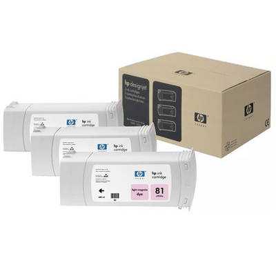 Hp 81-C5071A Açık Kırmızı Orjinal Kartuş 3Lü Paket