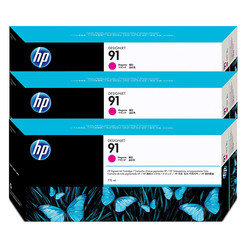 HP - Hp 91-C9484A Kırmızı Orjinal Kartuş 3Lü Paket