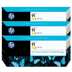 HP - Hp 91-C9485A Sarı Orjinal Kartuş 3Lü Paket