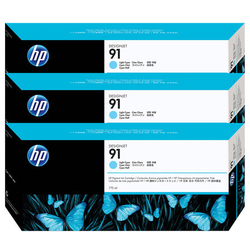 HP - Hp 91-C9486A Açık Mavi Orjinal Kartuş 3Lü Paket