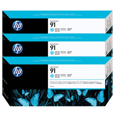 Hp 91-C9486A Açık Mavi Orjinal Kartuş 3Lü Paket